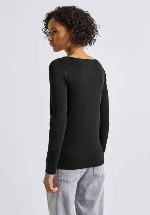 Street One Basic Shirt langarm schwarz (Damen)