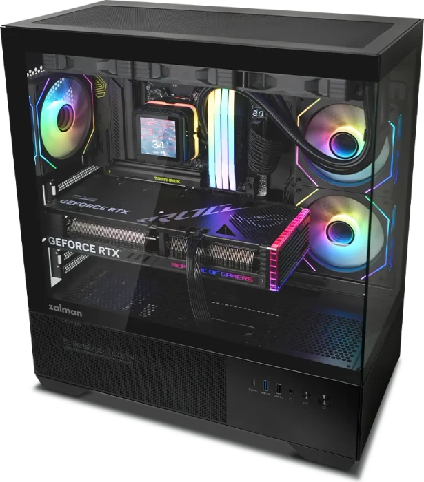 Zalman Chronix Black, schwarz, Glasfenster