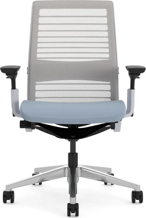 Steelcase Think Bürostuhl mit Armlehnen, grau/blau