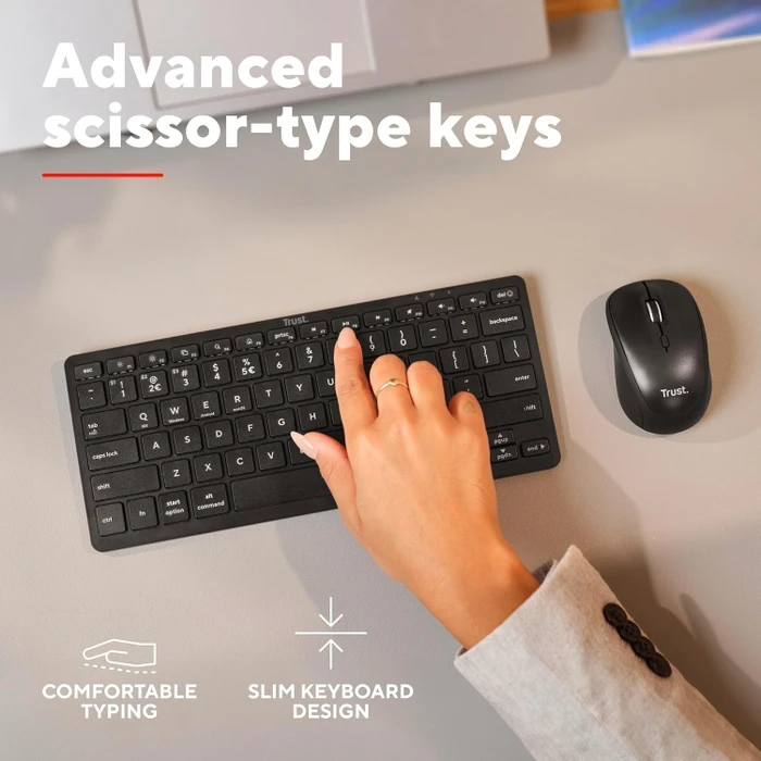 Trust Vira Multi-Device Wireless Keyboard, schwarz, Bluetooth, UK