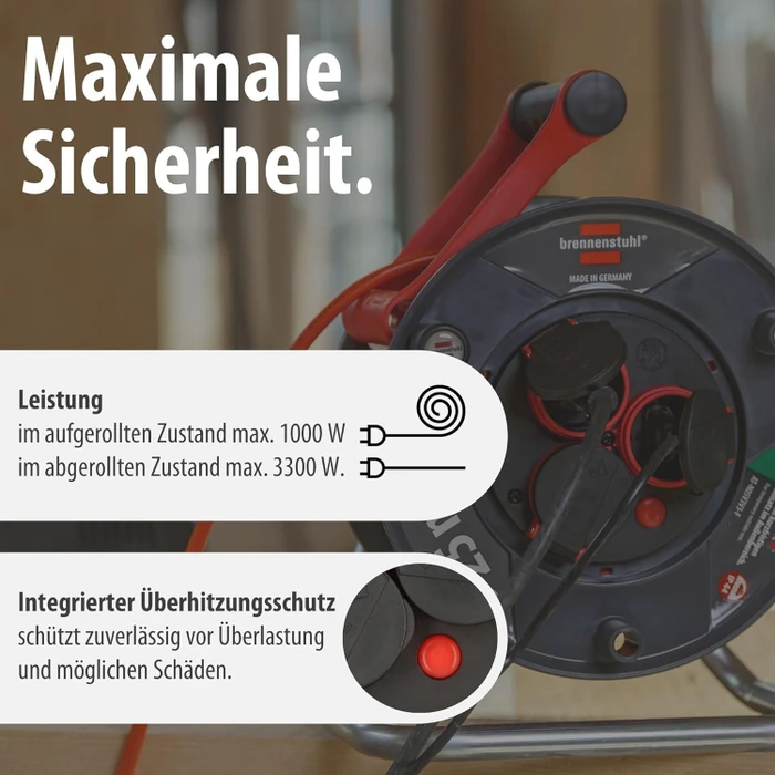 Brennenstuhl Garant V2 Kabeltrommel, Schuko auf 3x Schuko, 25m, IP44, AT-N05V3V3-F 3G1,5