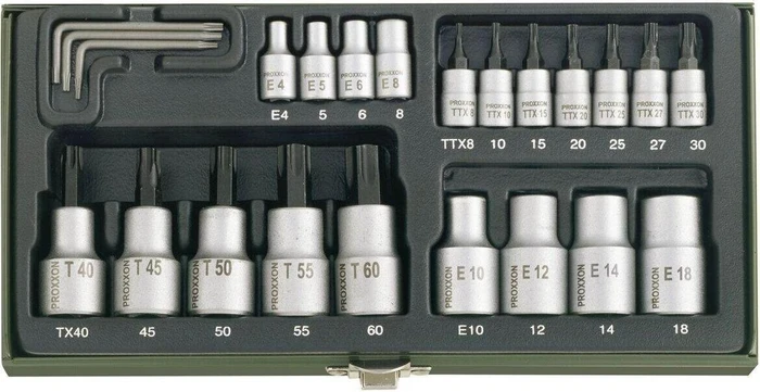 Proxxon Torx Steckschlüsselsatz inkl. Werkzeugbox, 24-tlg.