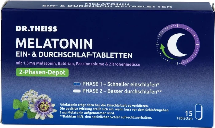 Dr. Theiss Melatonin Ein- & Durchschlaf Tabletten, 15 Stück