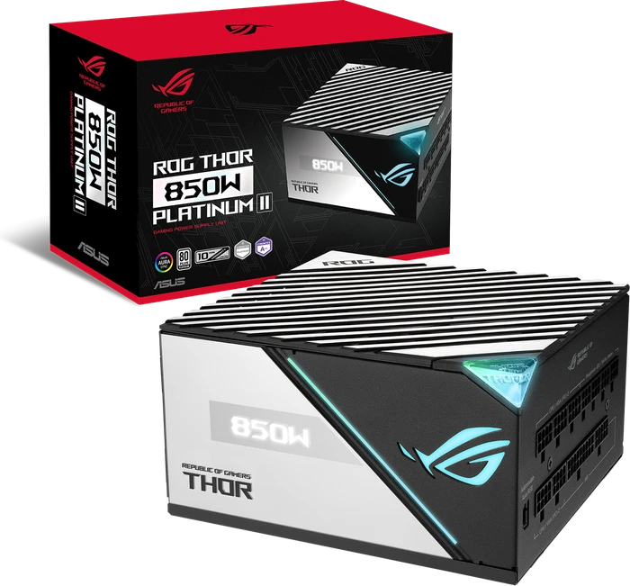 ASUS ROG Thor Platinum II, ROG-THOR-850P2-GAMING, 850W, ATX 2.4, mit 16-Pin PCIe 5.0 Kabel