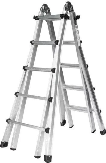 Günzburger Steigtechnik Alu 4-tlg. Teleskop-Mehrzweckleiter, 4x 5 Stufen