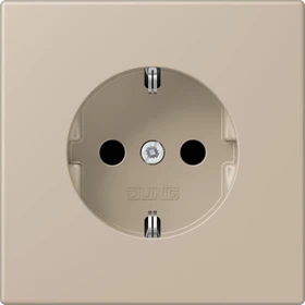 Jung SCHUKO-Steckdose, 16 A 250 V ~, Schraubklemmen, Duroplast lackiert, Serie LS, ombre naturelle claire