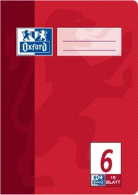 Oxford Schulheft, A5, Lineatur 6, rot, 16 Blatt