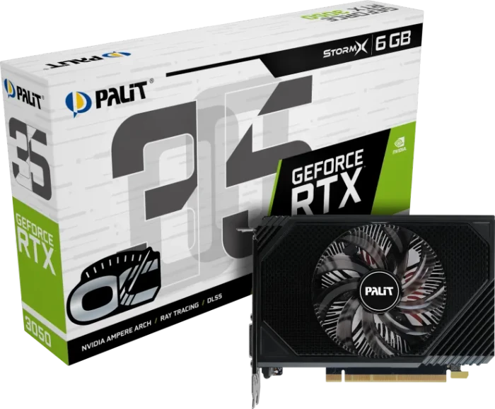 Palit GeForce RTX 3050 StormX OC, 6GB GDDR6, DVI, HDMI, DP