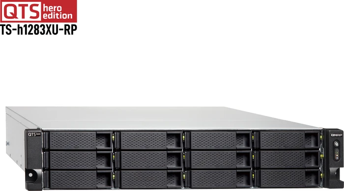 QNAP QuTS hero TS-h1283XU-RP-E2136-32G, 32GB RAM ECC, 2x SFP+ 10Gb/s, 2x RJ-45 10GBase-T, 2HE