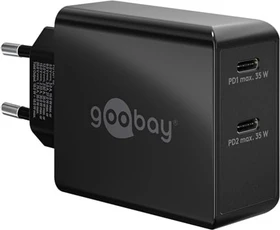 Wentronic USB-C PD Dual-Schnellladegerät 36W schwarz