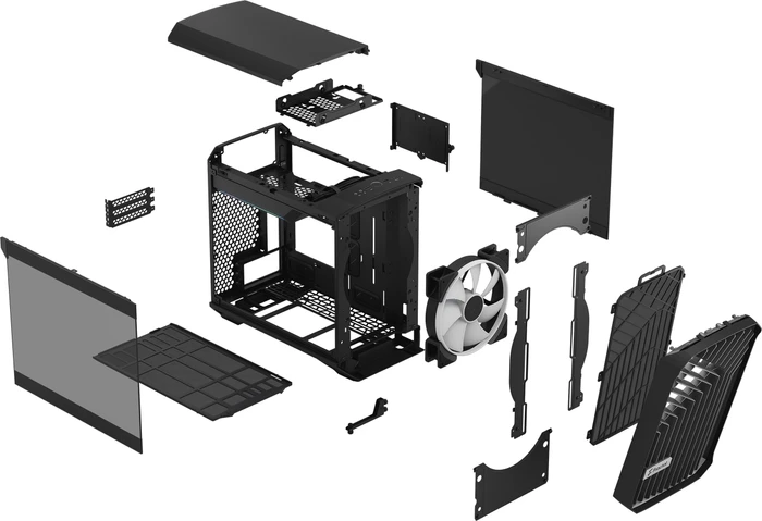 Fractal Design Torrent Nano Black RGB TG Light Tint, Glasfenster, Mini-ITX