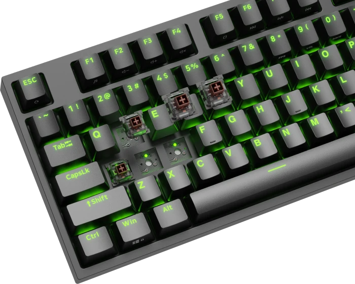 Genesis Thor 404 TKL, schwarz, LEDs RGB, hot-swap, Kailh Box V2 BROWN, USB, US