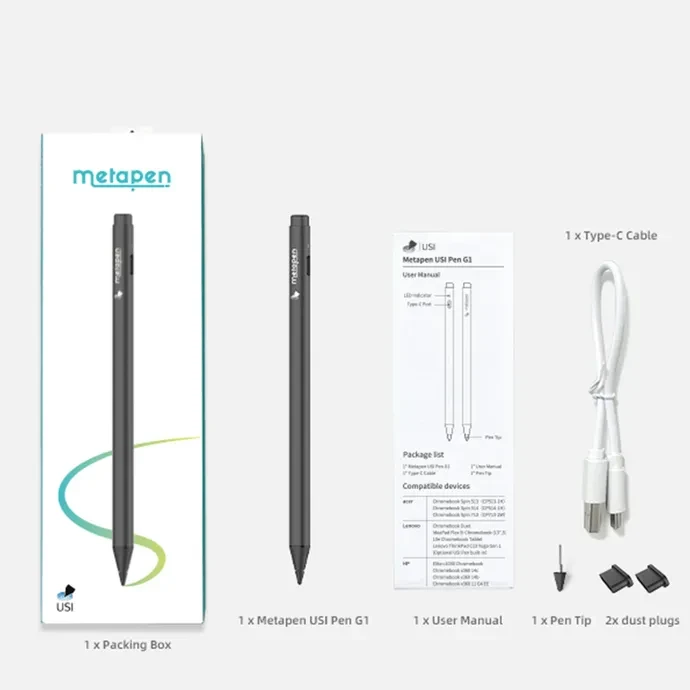 Metapen USI Pen G1 for Chromebooks, schwarz