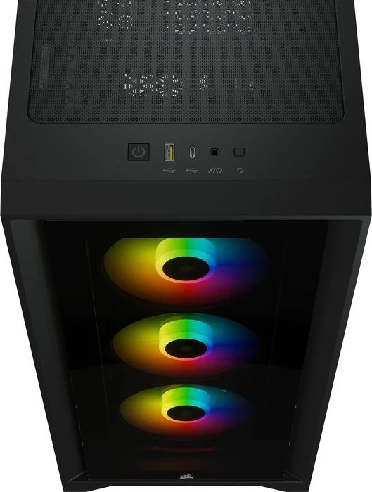 Corsair iCue 4000X RGB, schwarz, Glasfenster