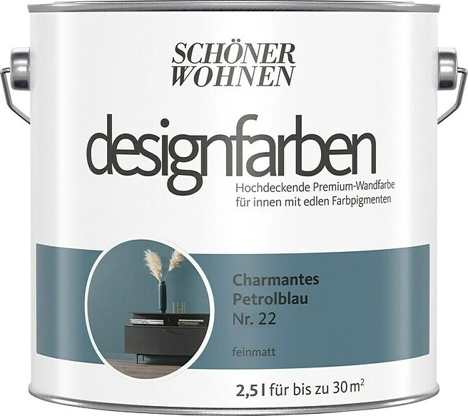 Schöner Wohnen Designfarben innen charmantes petrolblau, 2.5l