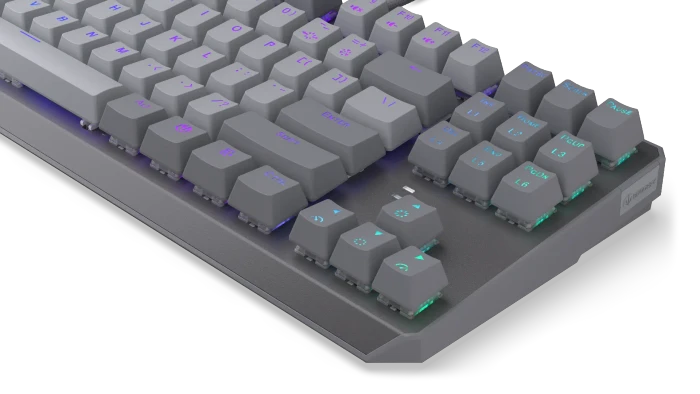 Endorfy Thock V2 TKL, PBT, grau, LEDs RGB, hot-swap, Endorfy RED, USB, US
