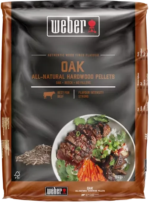 Weber All-Natural Hardwood Räucherpellets Eichenholz, 8kg