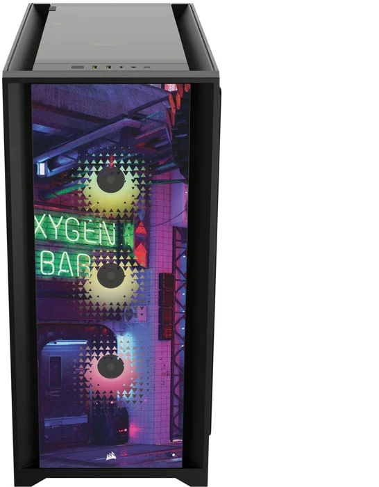 Corsair iCue 5000X RGB Signature Series Neon Night, schwarz, Glasfenster