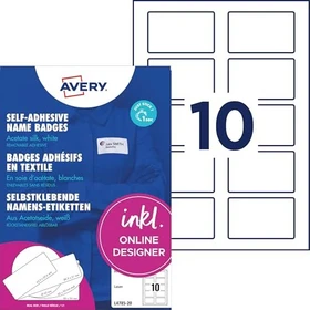 Avery-Zweckform Namensetiketten, 80x50mm, ablösbar, weiß, 20 Blatt (200 Etiketten)
