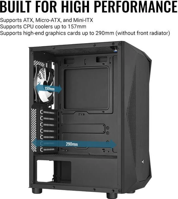 AeroCool Falcon ARGB, Glasfenster