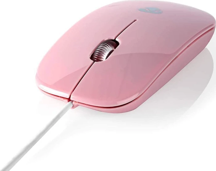 Nedis Wired Optical Mouse, pink, USB