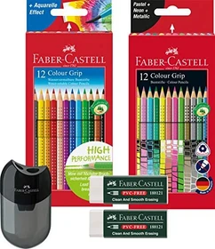 Faber-Castell Colour Grip Sonderfarben Buntstift sortiert, Kartonetui, 12er-Set