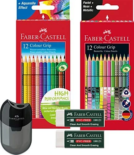 Faber-Castell Colour Grip Sonderfarben Buntstift sortiert, Kartonetui, 12er-Set