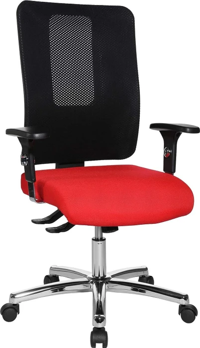 Topstar Open X (N) Bürostuhl inkl. Armlehnen, Fußkreuz Stahl verchromt, Bezug Stoff rot