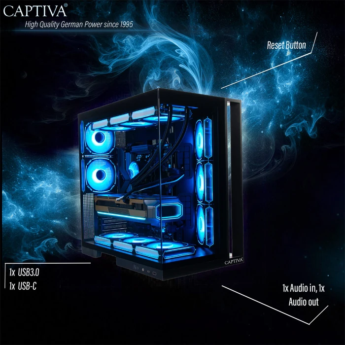 Captiva Highend Gaming R89-085, Ryzen 7 9800X3D, 64GB RAM, 2TB SSD, GeForce RTX 5080, Windows 11 Home