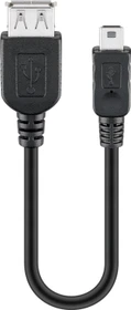 Wentronic Goobay USB 2.0 Adapterkabel, USB-A [Buchse] auf USB Mini-B [Stecker], 0.2m (95006)