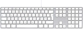 Apple Keyboard mit Ziffernblock, Rev. B, USB, DE