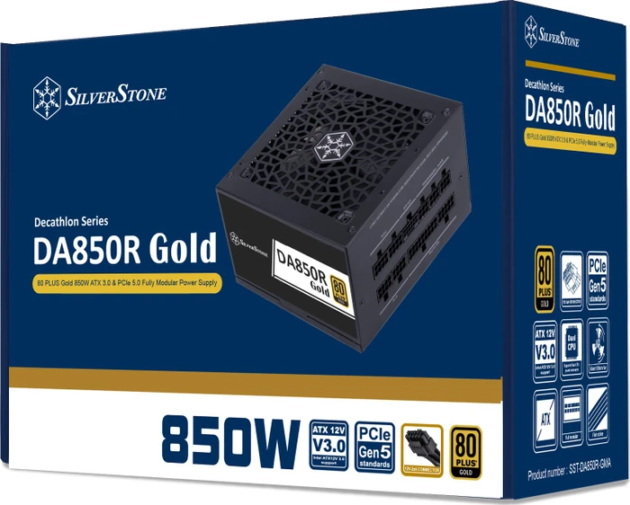 SilverStone Decathlon Gold Series DA850R-GMA (12V-2x6) 850W, ATX 3.0