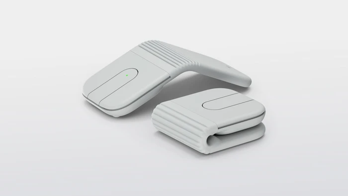 Logitech Mobi Fold Ultra-portable Wireless Mouse Off-White, weiß/grau, Logi Bolt, USB/Bluetooth