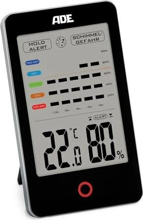 ADE Hygrometer-Temperaturstation schwarz, digital