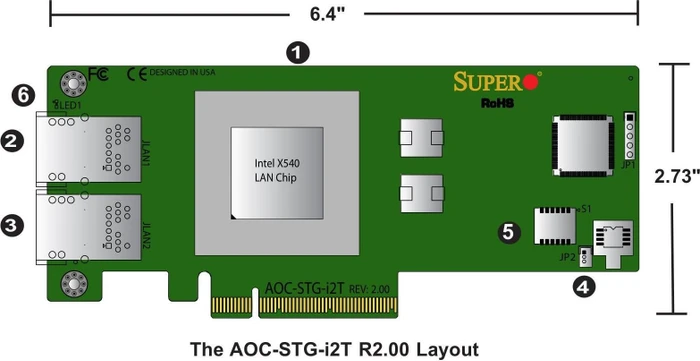 Supermicro 10G LAN-Adapter, 2x RJ-45, PCIe 2.1 x8