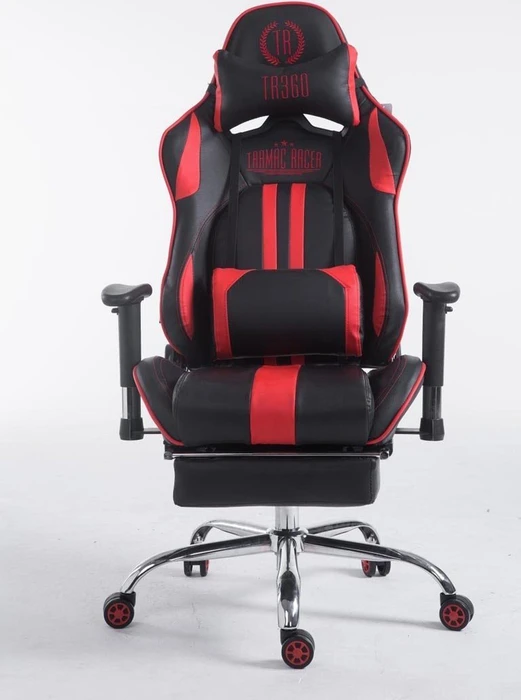 CLP Racing Limit V2 Kunstleder Gamingstuhl mit Fußstütze, schwarz/rot