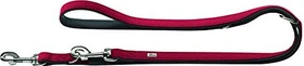 Hunter Softie Verstellbare Führleine für Hunde, Kunstleder, samtig, pflegeleicht, 1.5/200cm, rot