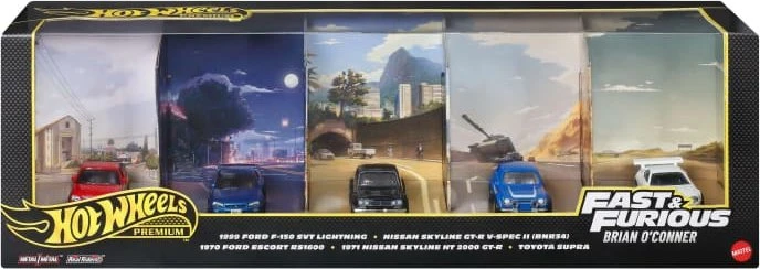 Mattel Hot Wheels Premium Fast & Furious Brian O'Conner 5 Pack