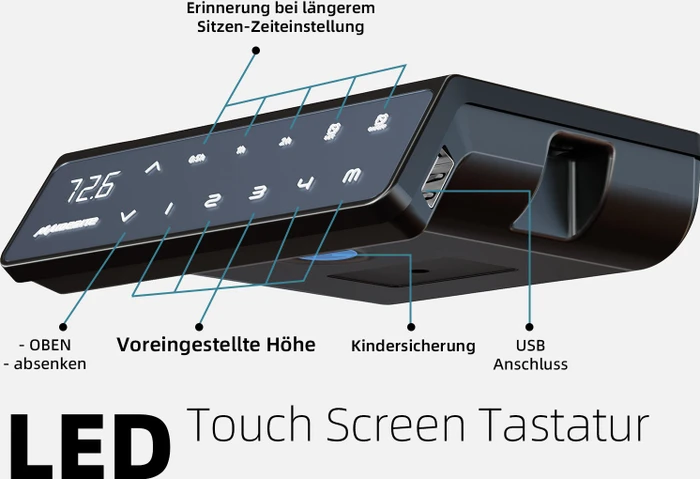 Maidesite T2 Pro elektrisch höhenverstellbares Sitz-Steh-Schreibtischgestell grau
