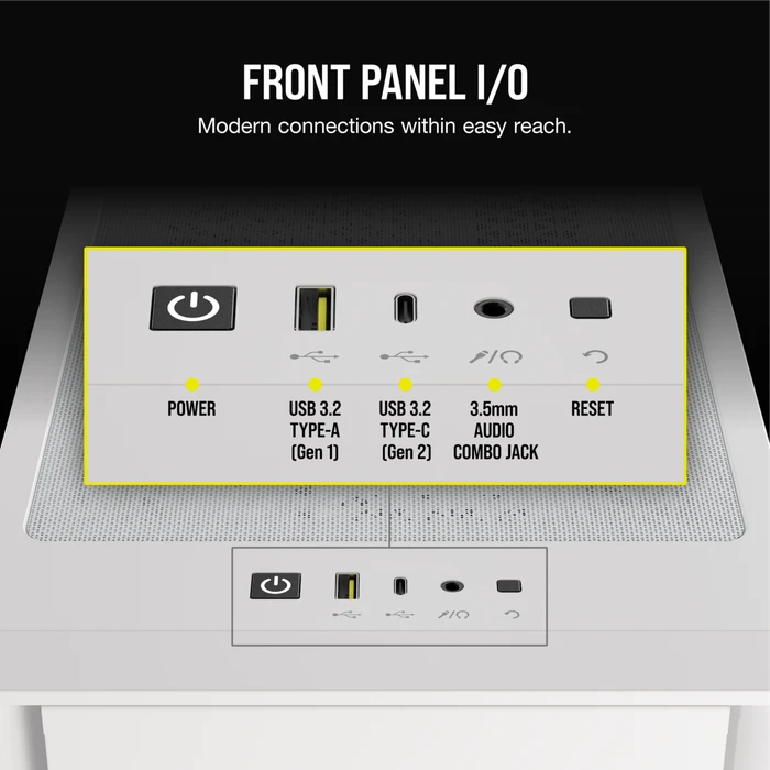 Corsair iCue 4000D RGB Airflow, weiß, Glasfenster