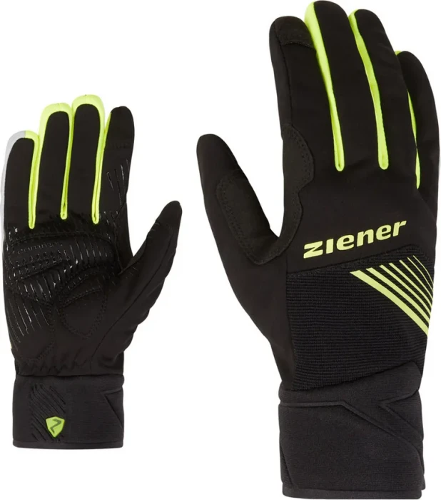 Ziener Dirich Touch Fahrradhandschuhe black/poison yellow