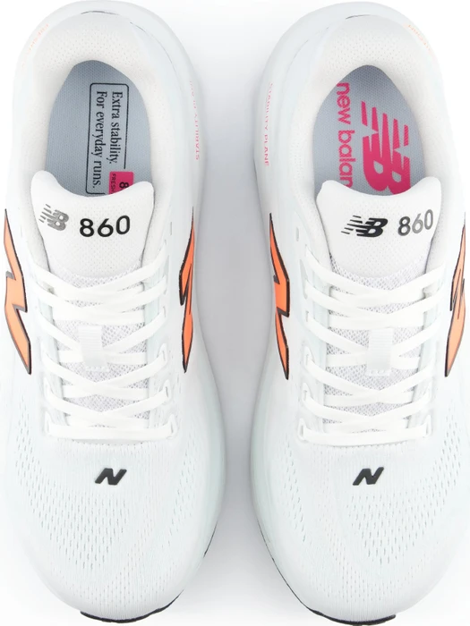 New Balance Fresh Foam X 860v15 white/tangerine heat/glint blue (Herren)