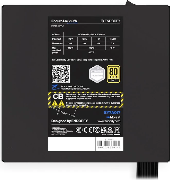 Endorfy Enduro L6 850W, ATX 3.1