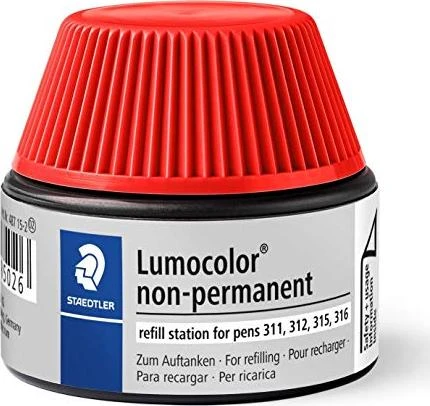 Staedtler Lumocolor 487 15 Non-Permanentmarker Nachfüllstation 20ml, rot
