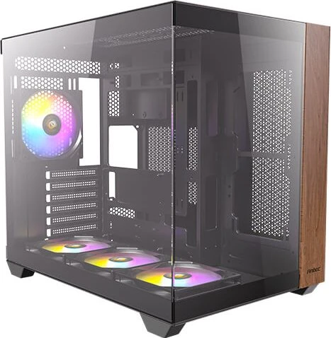 Antec CX800 Wood ARGB, schwarz/braun, Glasfenster