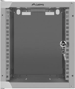 Lanberg WF10 Series 10" Rack Wandschrank 6HE, hängend, Flatpack, Glastür, IP20, RAL 7035, 310mm tief