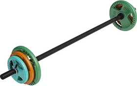 Gorilla Sports Aerobic Gummi Gripper Sternverschluss Langhantel Set 20kg