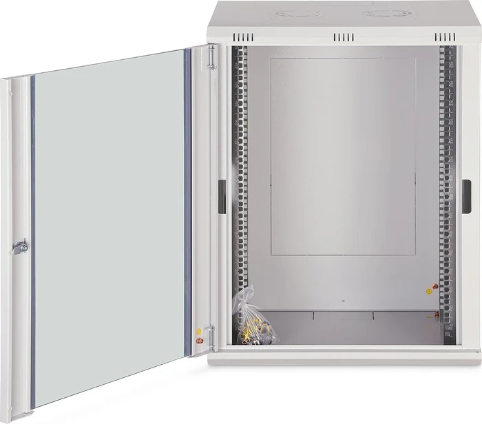 Digitus Dynamic-N Serie 19" Wandgehäuse 16HE, unmontiert, Sicherheitsglastür, IP2X, RAL 7035, 450mm tief
