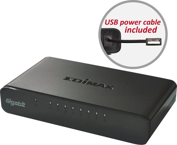 Edimax ES-50 Series Desktop Gigabit Switch, 8x RJ-45