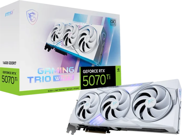 MSI GeForce RTX 5070 Ti 16G Gaming Trio OC White, G507T-16GTCW, 16GB GDDR7, HDMI, 3x DP